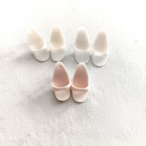 Vintage Lot Barbie Shoes 3 pairs Classic White Open-Toe Pumps HONG KONG +